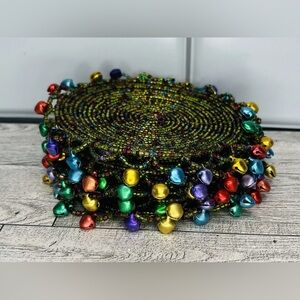 Pier 1 Multicolored Beaded Set of 6 Round Coasters NWT